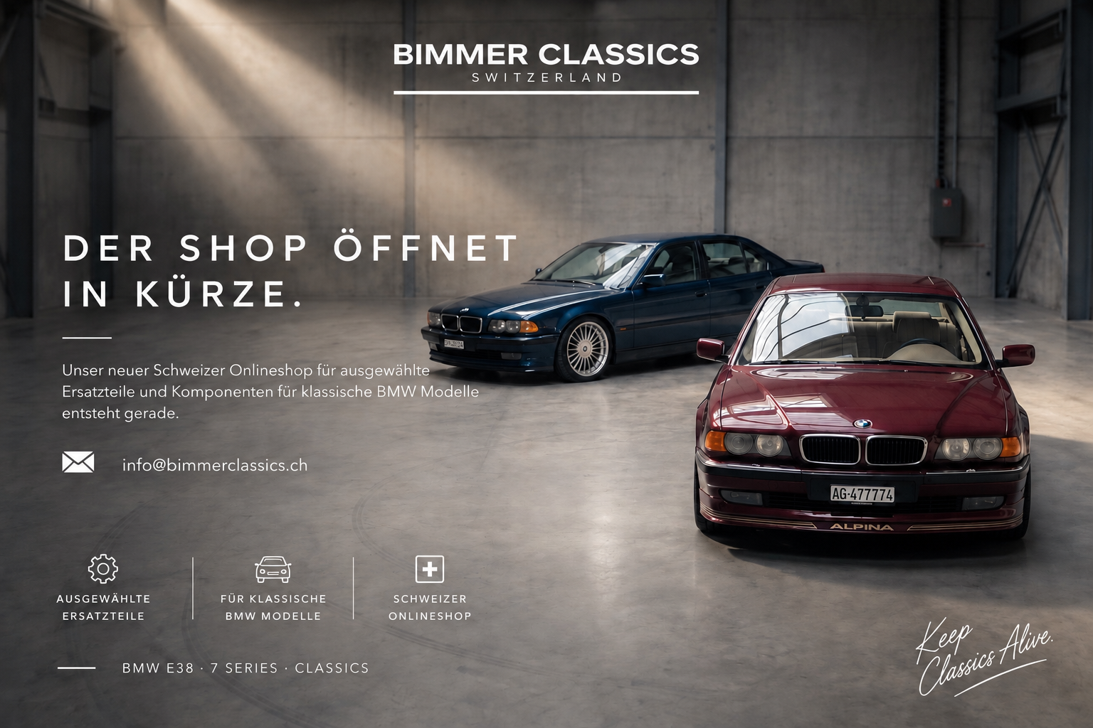 Bimmer Classics Switzerland – Der Shop öffnet in Kürze